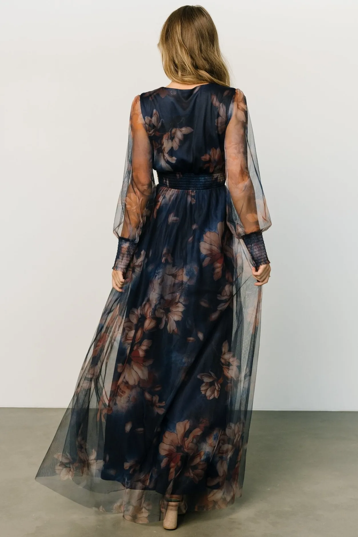 Best Baltic Born Layla Tulle Maxi Dress | Dark Blue Floral DarkBlueFloral