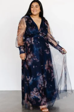 Best Baltic Born Layla Tulle Maxi Dress | Dark Blue Floral DarkBlueFloral