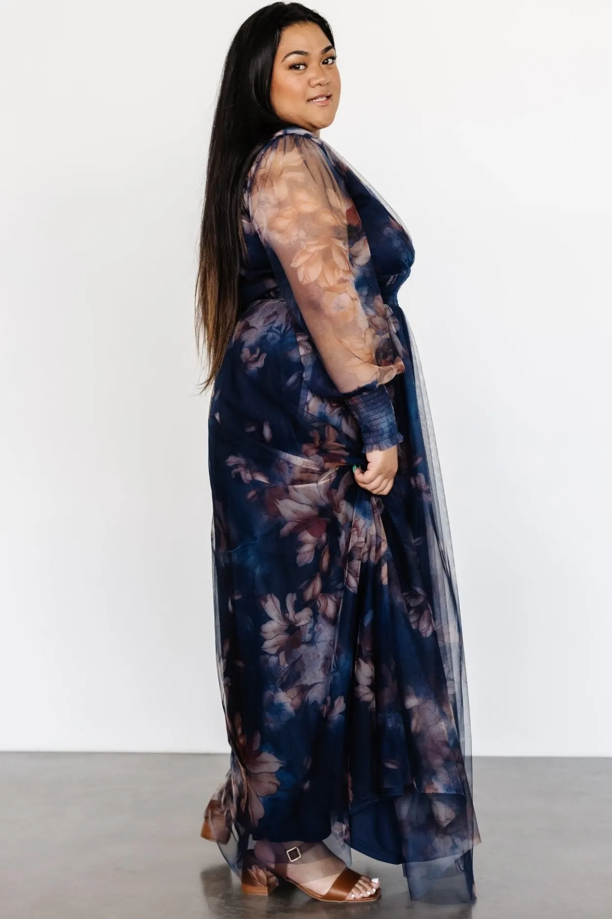 Best Baltic Born Layla Tulle Maxi Dress | Dark Blue Floral DarkBlueFloral
