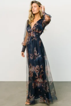Best Baltic Born Layla Tulle Maxi Dress | Dark Blue Floral DarkBlueFloral