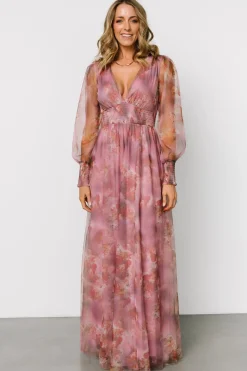 Best Baltic Born Layla Tulle Maxi Dress | Dusty Orchid Floral DustyOrchidFloral
