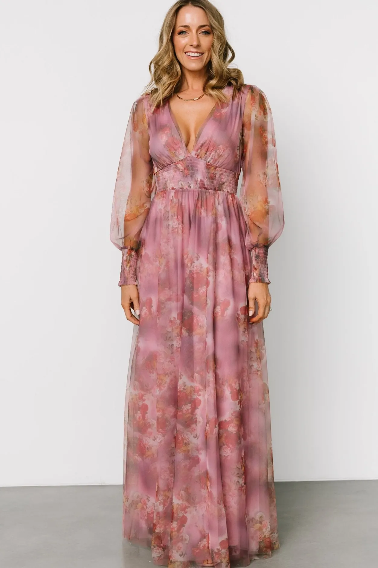 Best Baltic Born Layla Tulle Maxi Dress | Dusty Orchid Floral DustyOrchidFloral