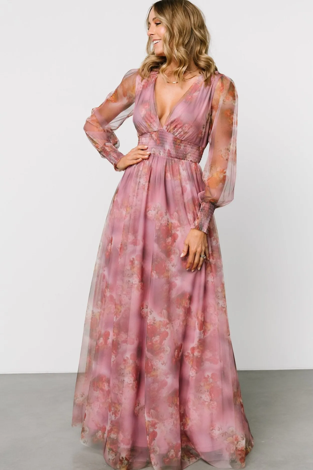 Best Baltic Born Layla Tulle Maxi Dress | Dusty Orchid Floral DustyOrchidFloral