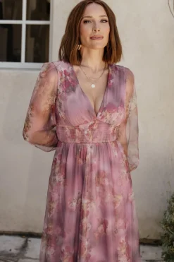 Best Baltic Born Layla Tulle Maxi Dress | Dusty Orchid Floral DustyOrchidFloral