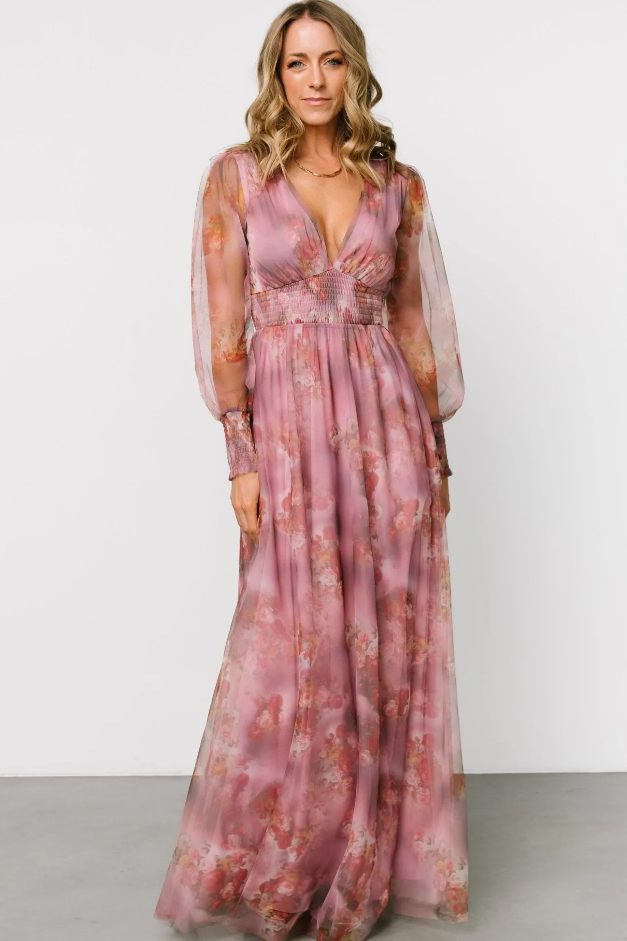Best Baltic Born Layla Tulle Maxi Dress | Dusty Orchid Floral DustyOrchidFloral