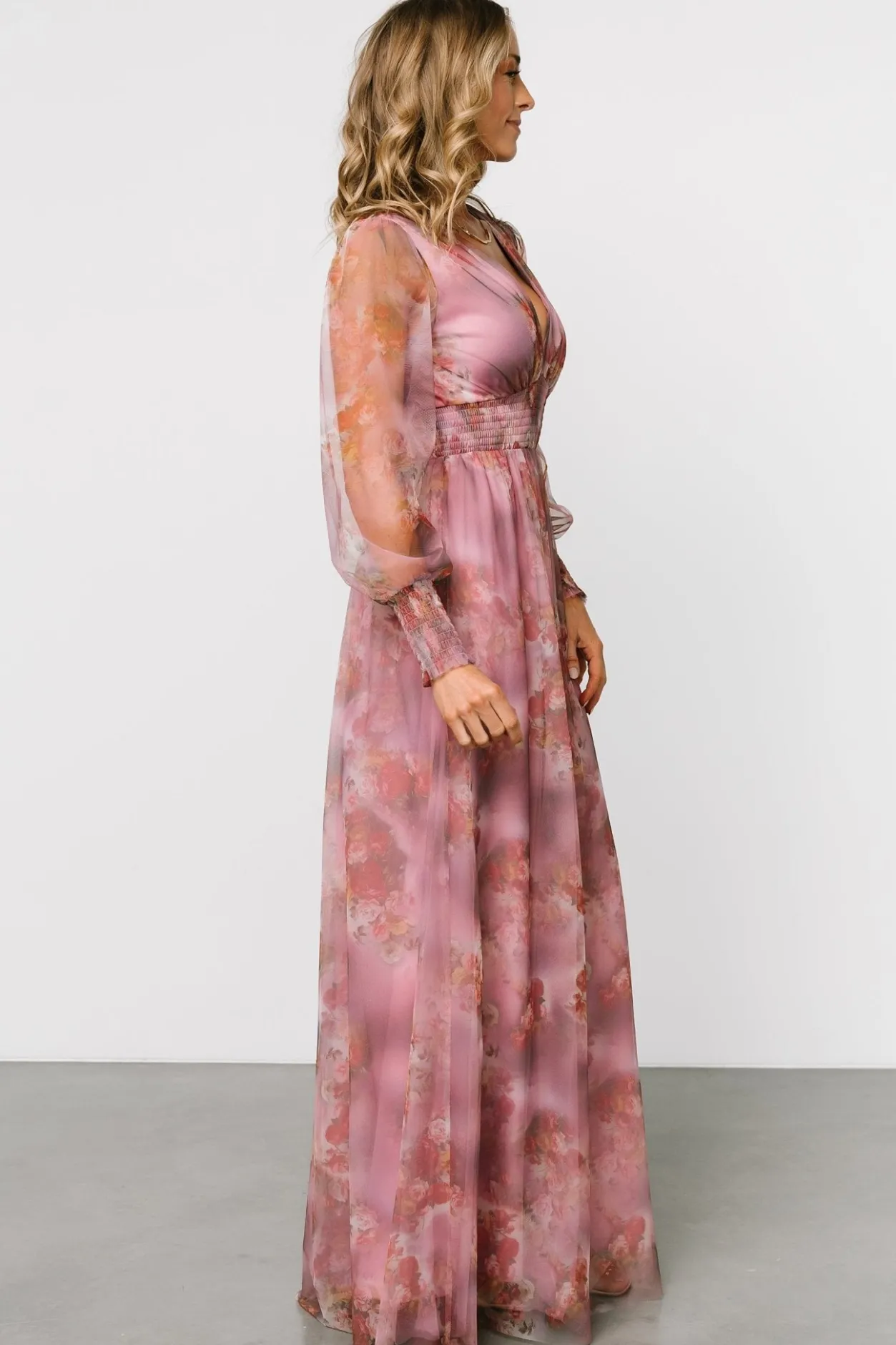 Best Baltic Born Layla Tulle Maxi Dress | Dusty Orchid Floral DustyOrchidFloral