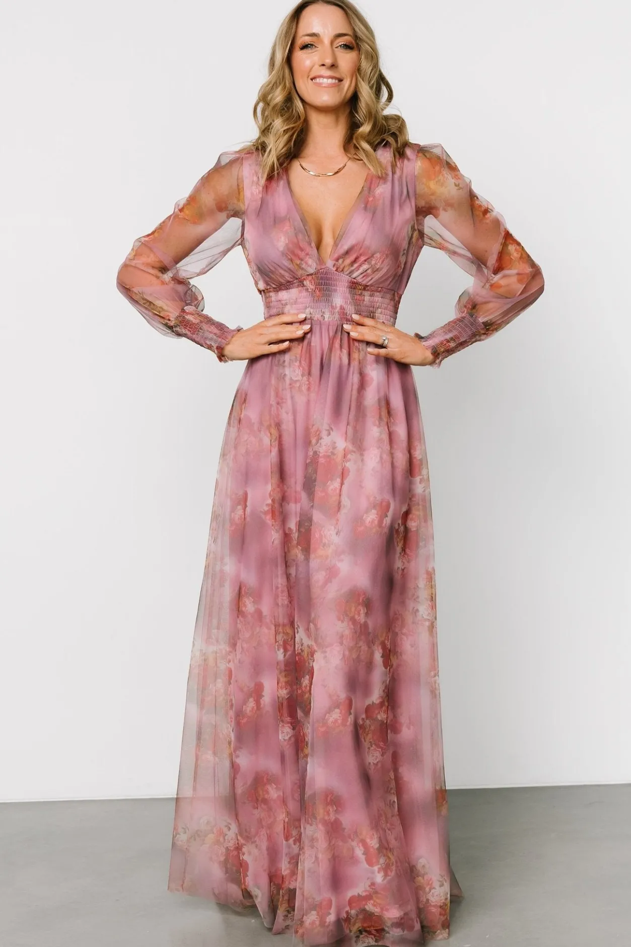 Best Baltic Born Layla Tulle Maxi Dress | Dusty Orchid Floral DustyOrchidFloral