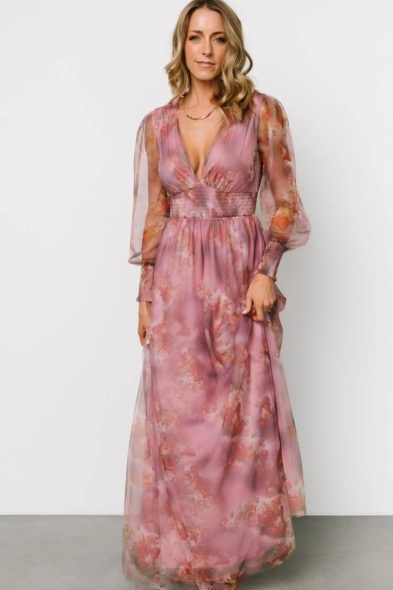 Best Baltic Born Layla Tulle Maxi Dress | Dusty Orchid Floral DustyOrchidFloral