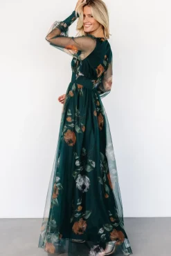 Best Baltic Born Layla Tulle Maxi Dress | Deep Topaz Floral DeepTopazFloral