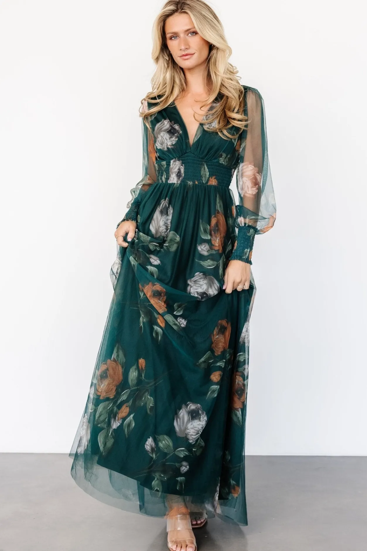 Best Baltic Born Layla Tulle Maxi Dress | Deep Topaz Floral DeepTopazFloral