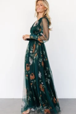 Best Baltic Born Layla Tulle Maxi Dress | Deep Topaz Floral DeepTopazFloral