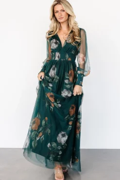 Best Baltic Born Layla Tulle Maxi Dress | Deep Topaz Floral DeepTopazFloral