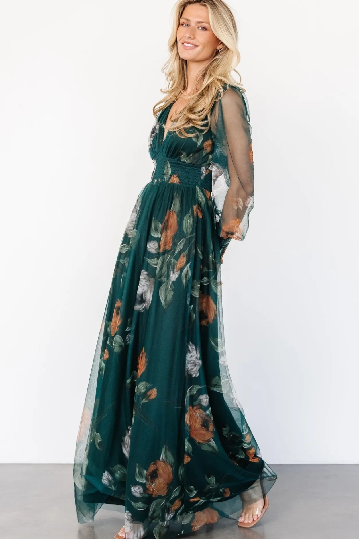 Best Baltic Born Layla Tulle Maxi Dress | Deep Topaz Floral DeepTopazFloral