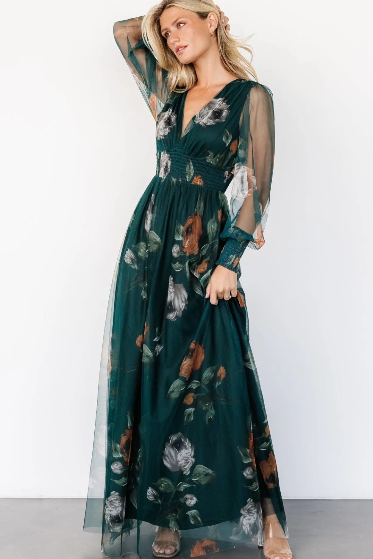 Best Baltic Born Layla Tulle Maxi Dress | Deep Topaz Floral DeepTopazFloral