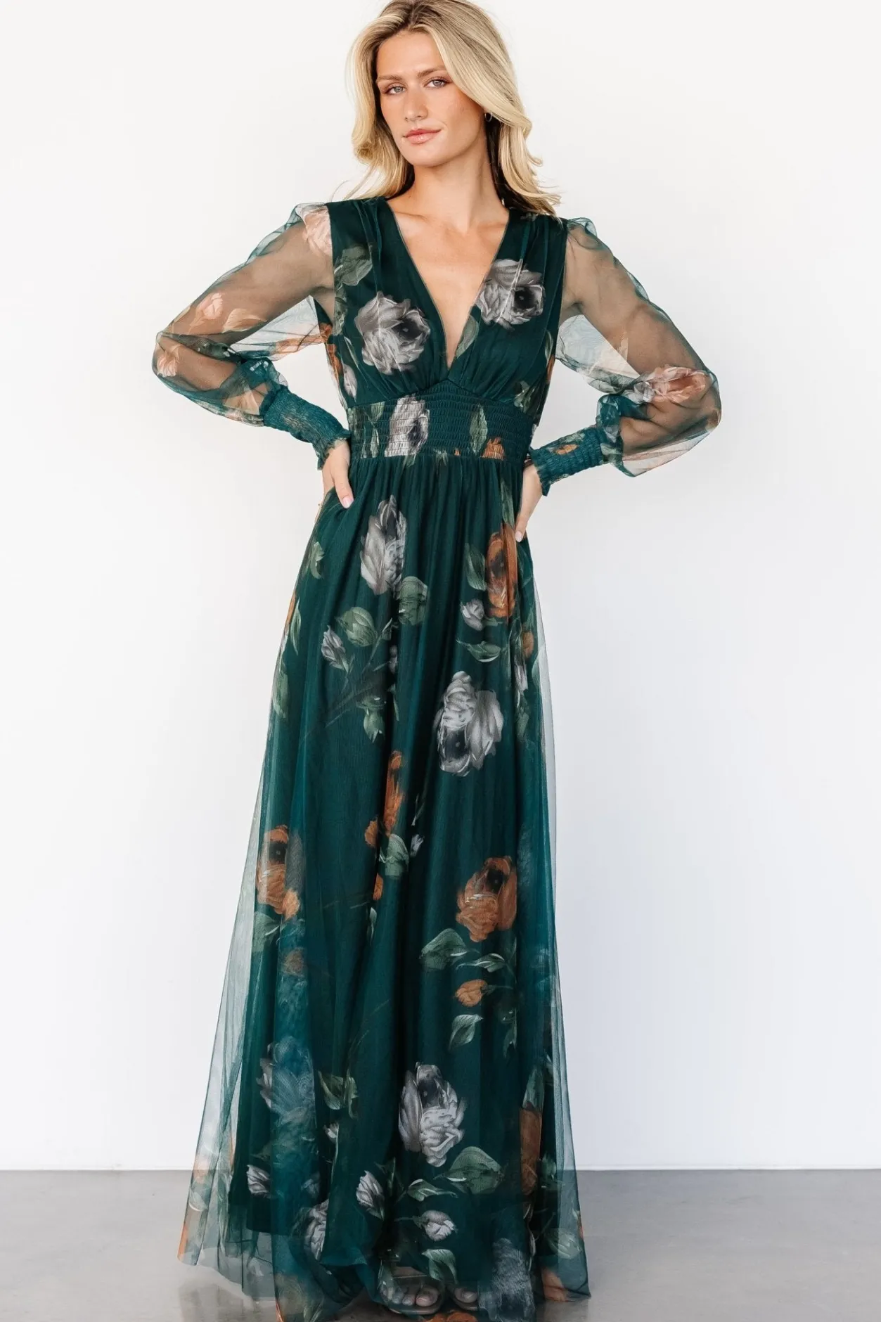 Best Baltic Born Layla Tulle Maxi Dress | Deep Topaz Floral DeepTopazFloral