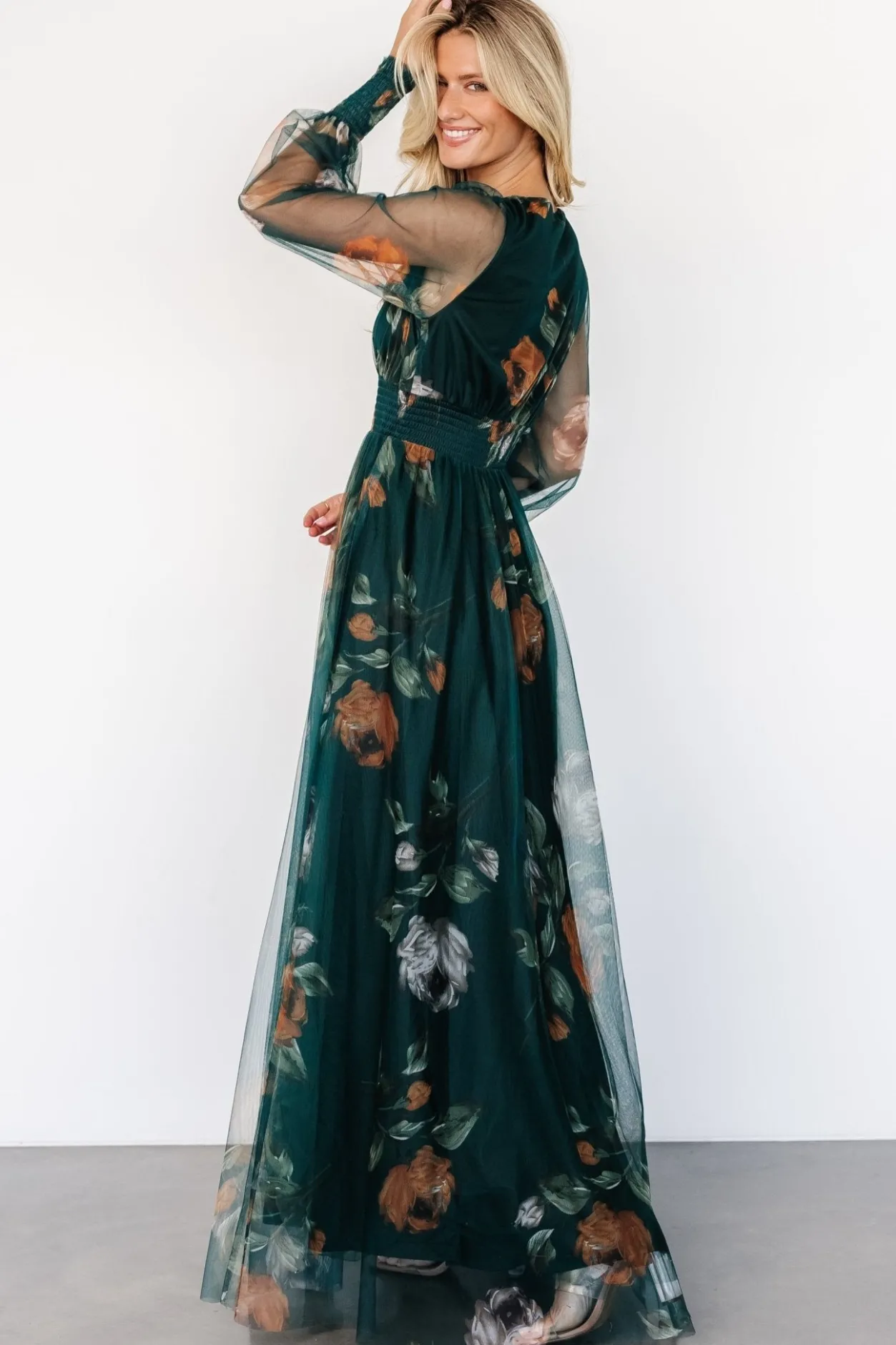 Best Baltic Born Layla Tulle Maxi Dress | Deep Topaz Floral DeepTopazFloral