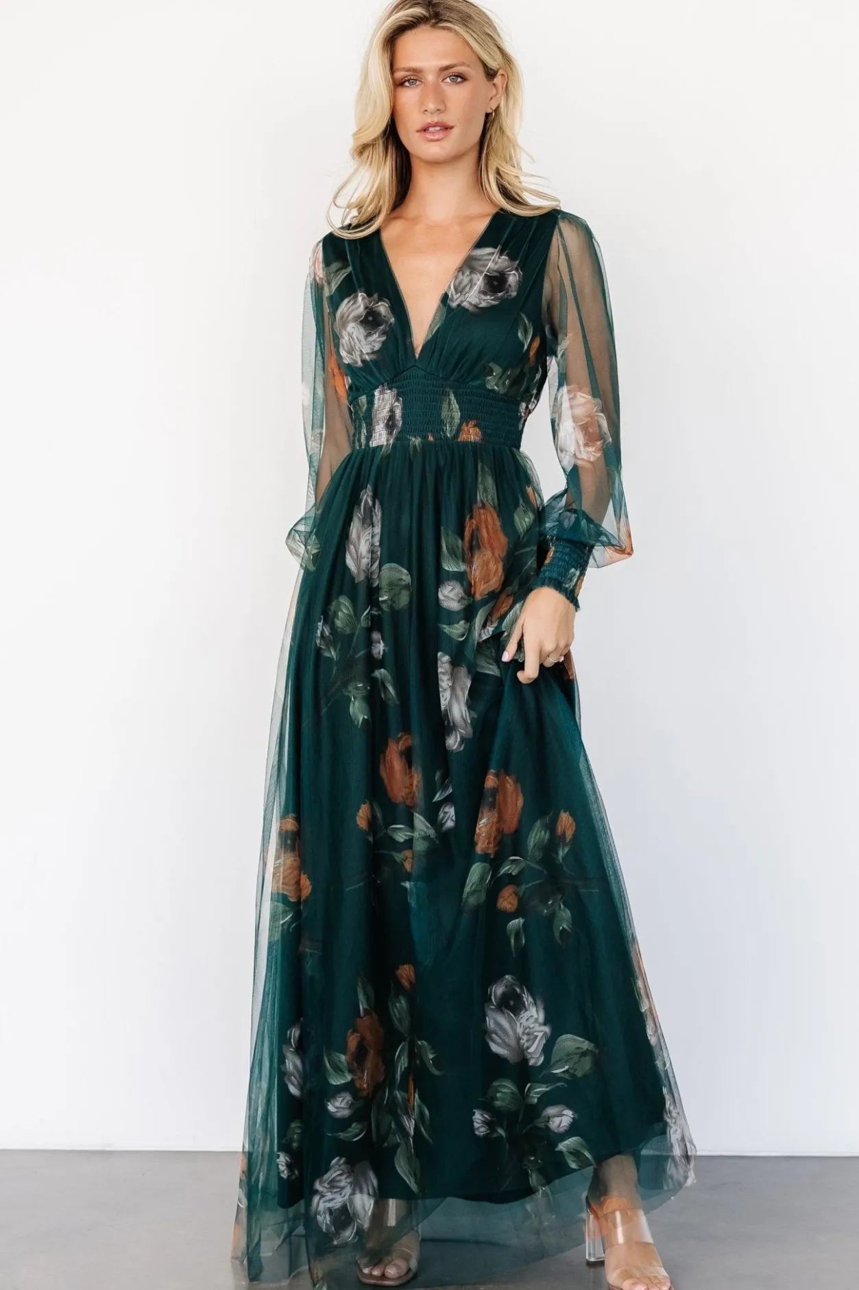 Best Baltic Born Layla Tulle Maxi Dress | Deep Topaz Floral DeepTopazFloral