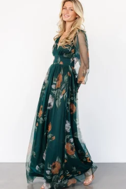 Best Baltic Born Layla Tulle Maxi Dress | Deep Topaz Floral DeepTopazFloral