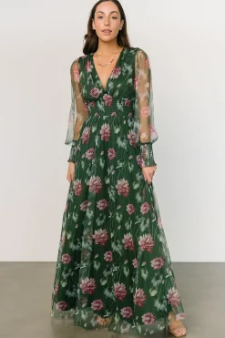 Online Baltic Born Layla Tulle Maxi Dress | Green + Pink Floral Green+PinkFloral