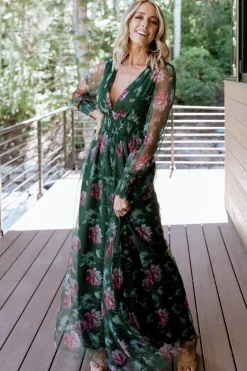 Online Baltic Born Layla Tulle Maxi Dress | Green + Pink Floral Green+PinkFloral