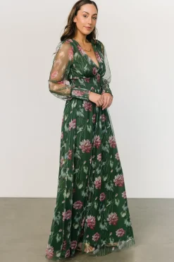Online Baltic Born Layla Tulle Maxi Dress | Green + Pink Floral Green+PinkFloral