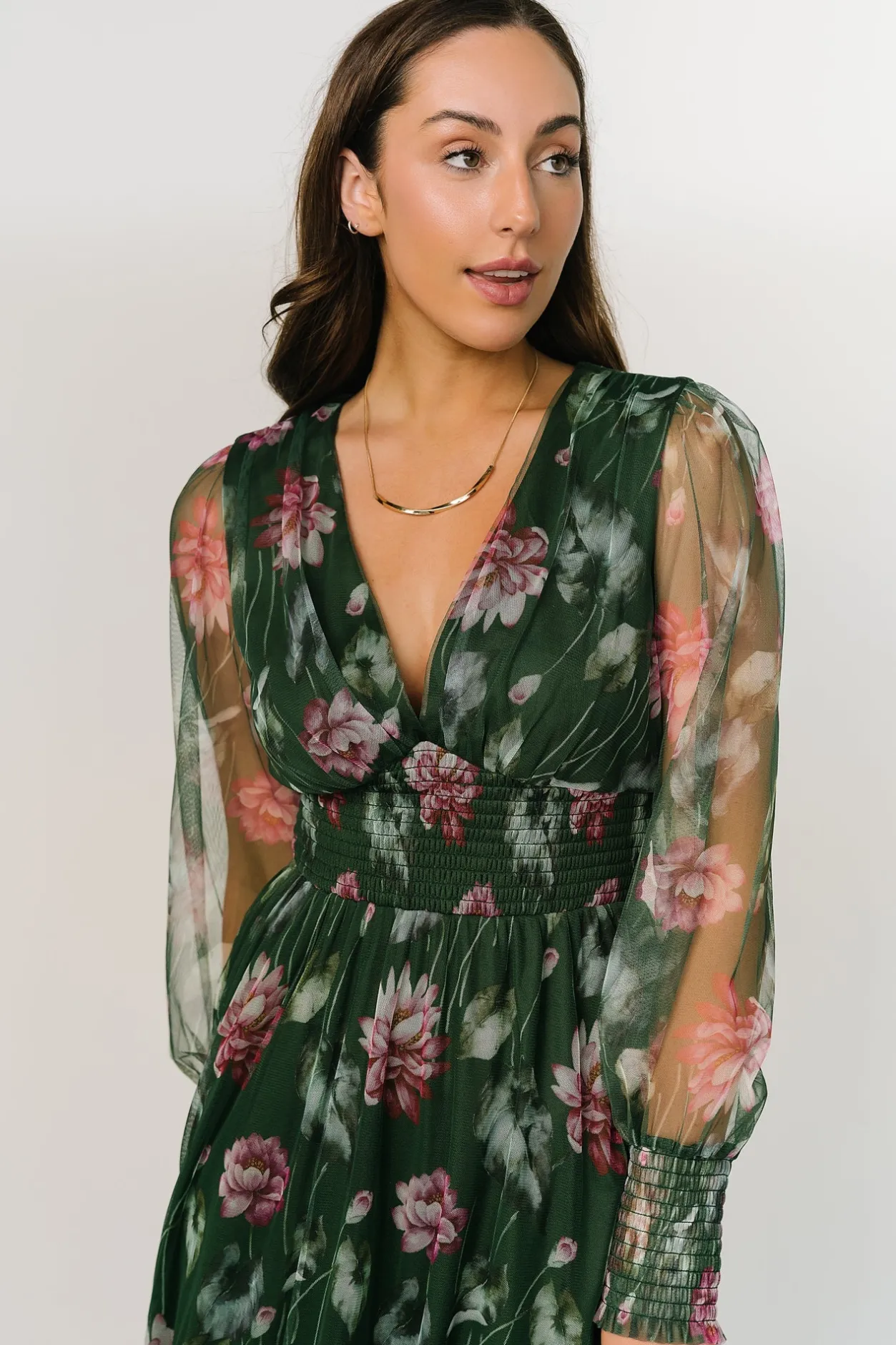 Online Baltic Born Layla Tulle Maxi Dress | Green + Pink Floral Green+PinkFloral