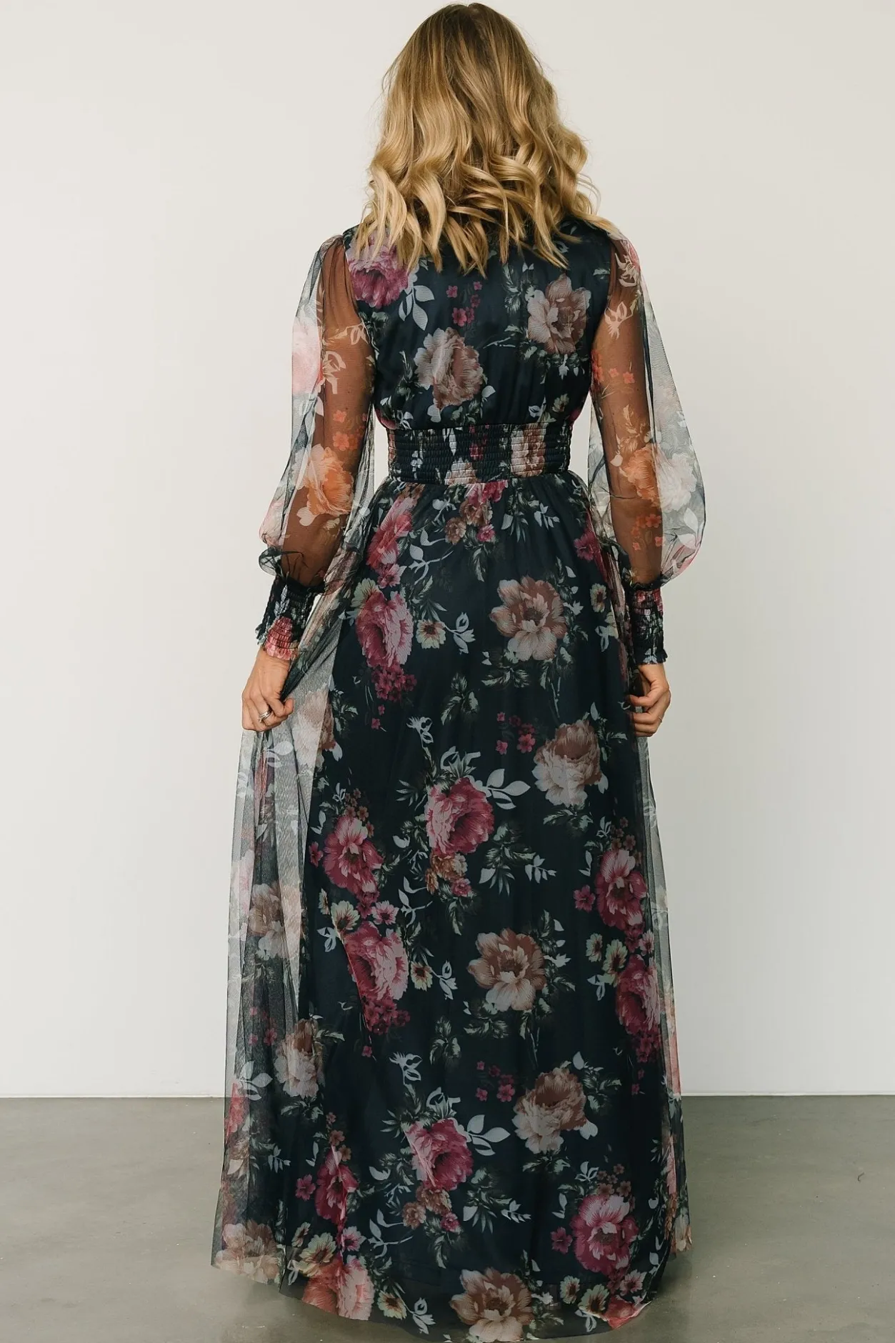 Fashion Baltic Born Layla Tulle Maxi Dress | Garden Navy Floral GardenNavyFloral