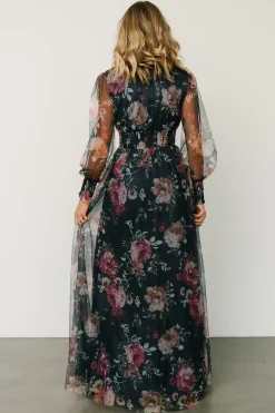 Fashion Baltic Born Layla Tulle Maxi Dress | Garden Navy Floral GardenNavyFloral