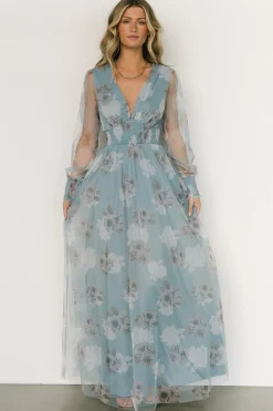 Sale Baltic Born Layla Tulle Maxi Dress | Light Blue Floral LightBlueFloral