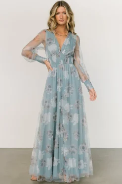 Sale Baltic Born Layla Tulle Maxi Dress | Light Blue Floral LightBlueFloral