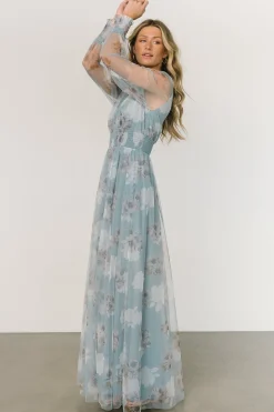 Sale Baltic Born Layla Tulle Maxi Dress | Light Blue Floral LightBlueFloral