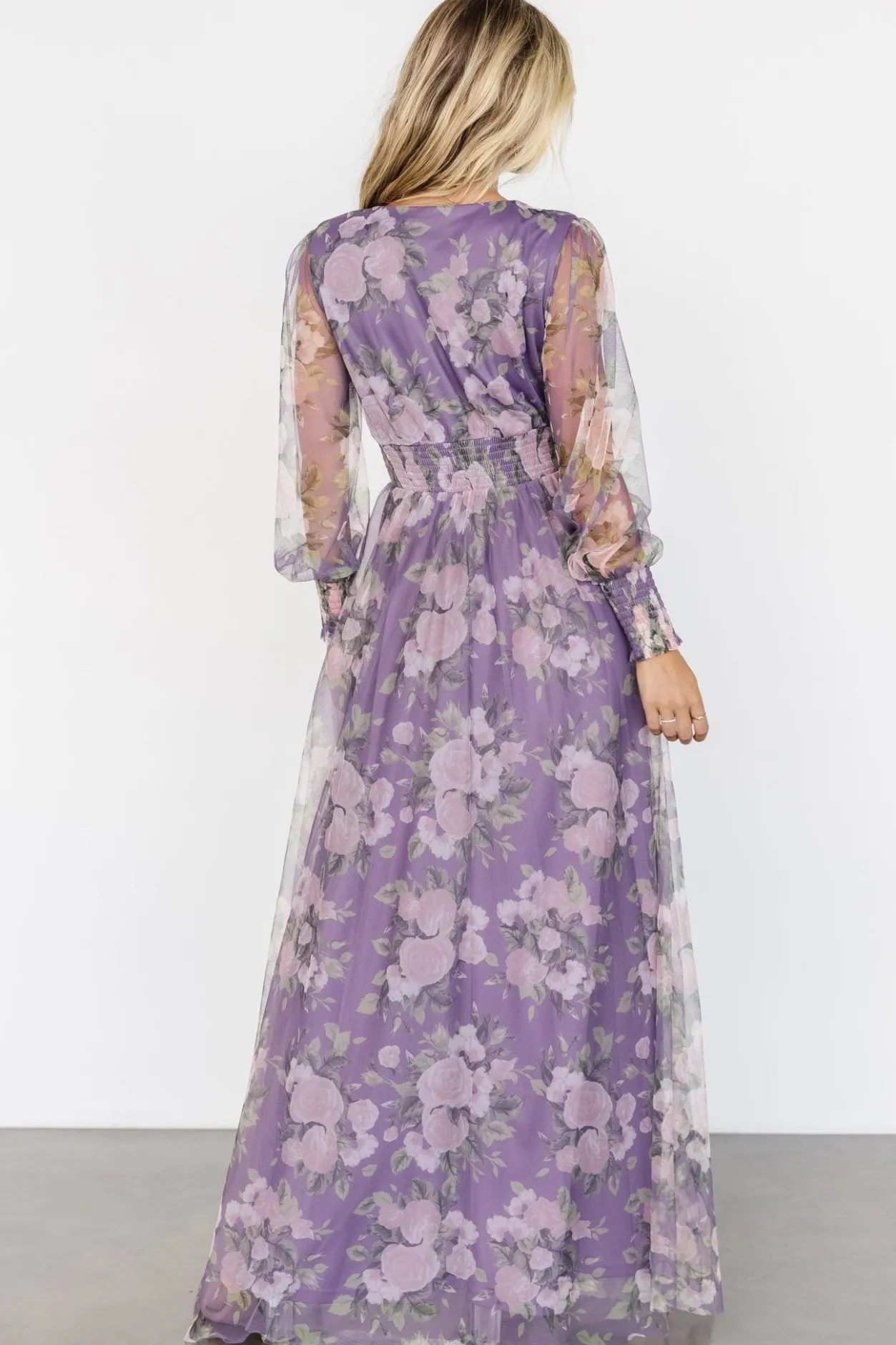 Clearance Baltic Born Layla Tulle Maxi Dress | Lavender + Blush Floral Lavender+BlushFloral