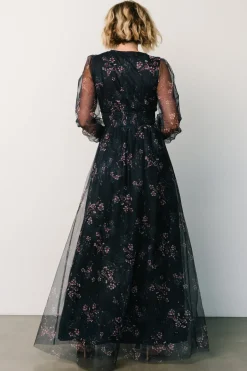 Hot Baltic Born Layla Tulle Maxi Dress | Metallic Blue + Pink MetallicBlue+Pink
