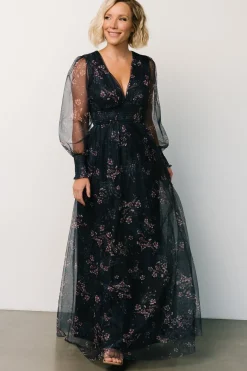Hot Baltic Born Layla Tulle Maxi Dress | Metallic Blue + Pink MetallicBlue+Pink
