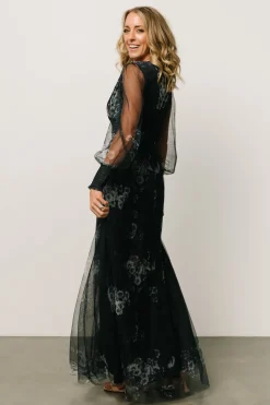 Sale Baltic Born Layla Tulle Maxi Dress | Navy Multi NavyMulti