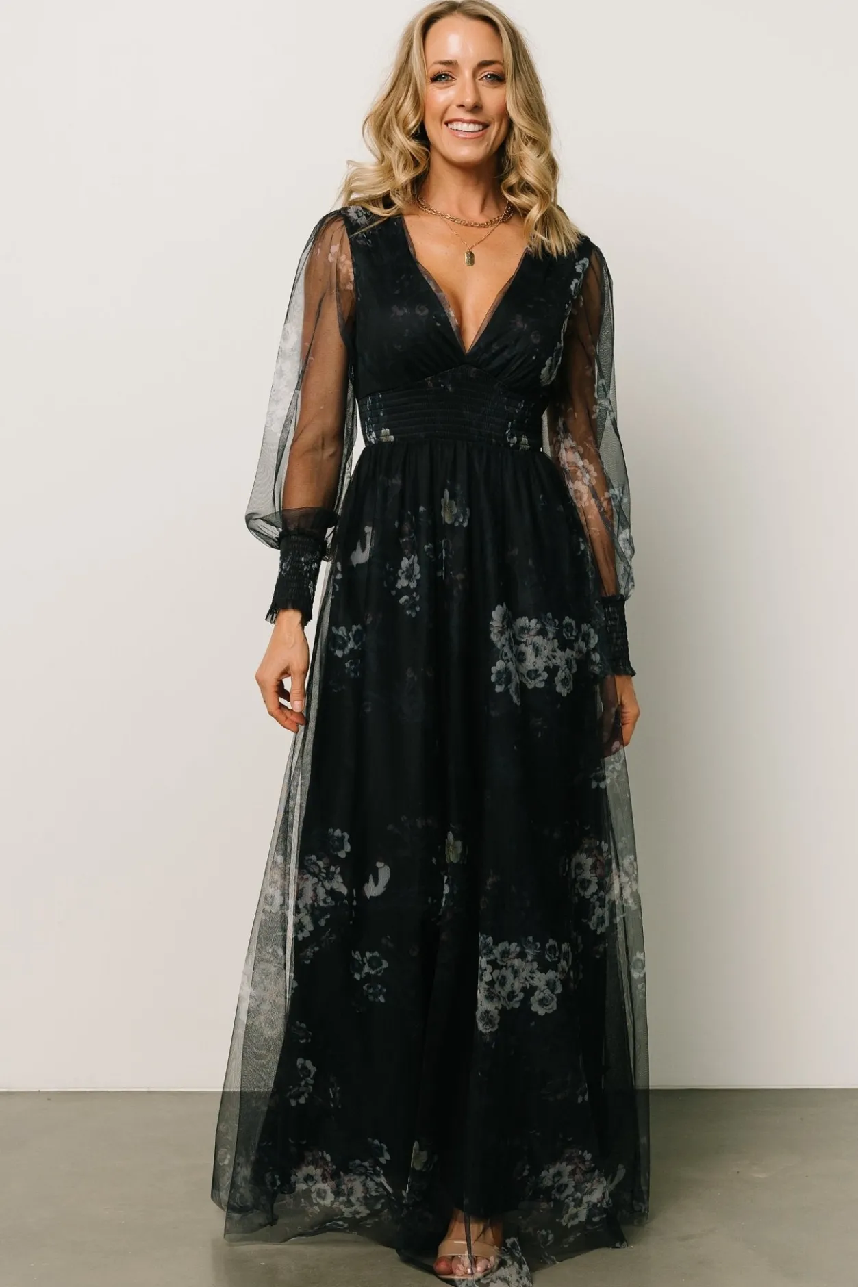 Sale Baltic Born Layla Tulle Maxi Dress | Navy Multi NavyMulti