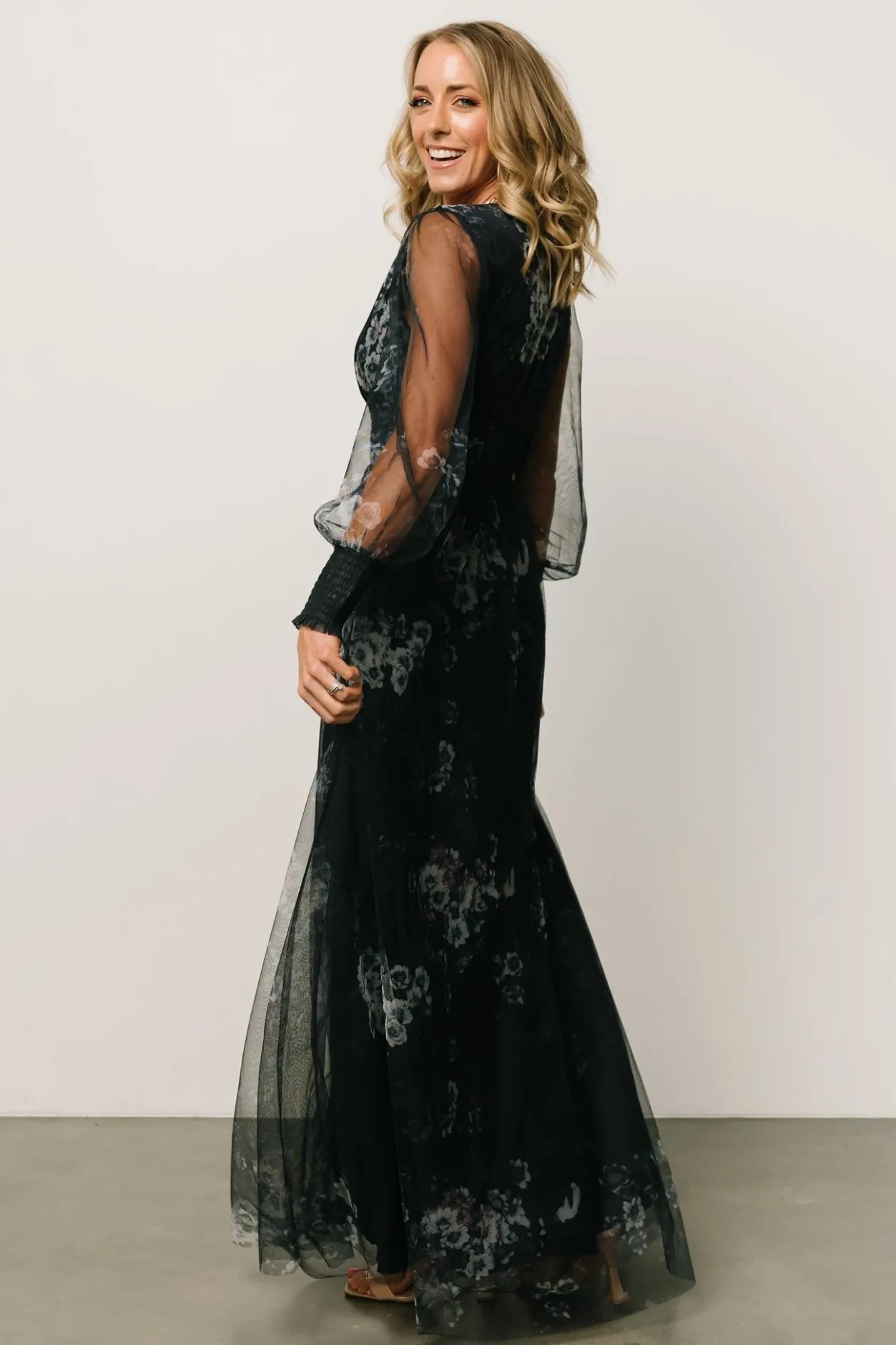 Sale Baltic Born Layla Tulle Maxi Dress | Navy Multi NavyMulti