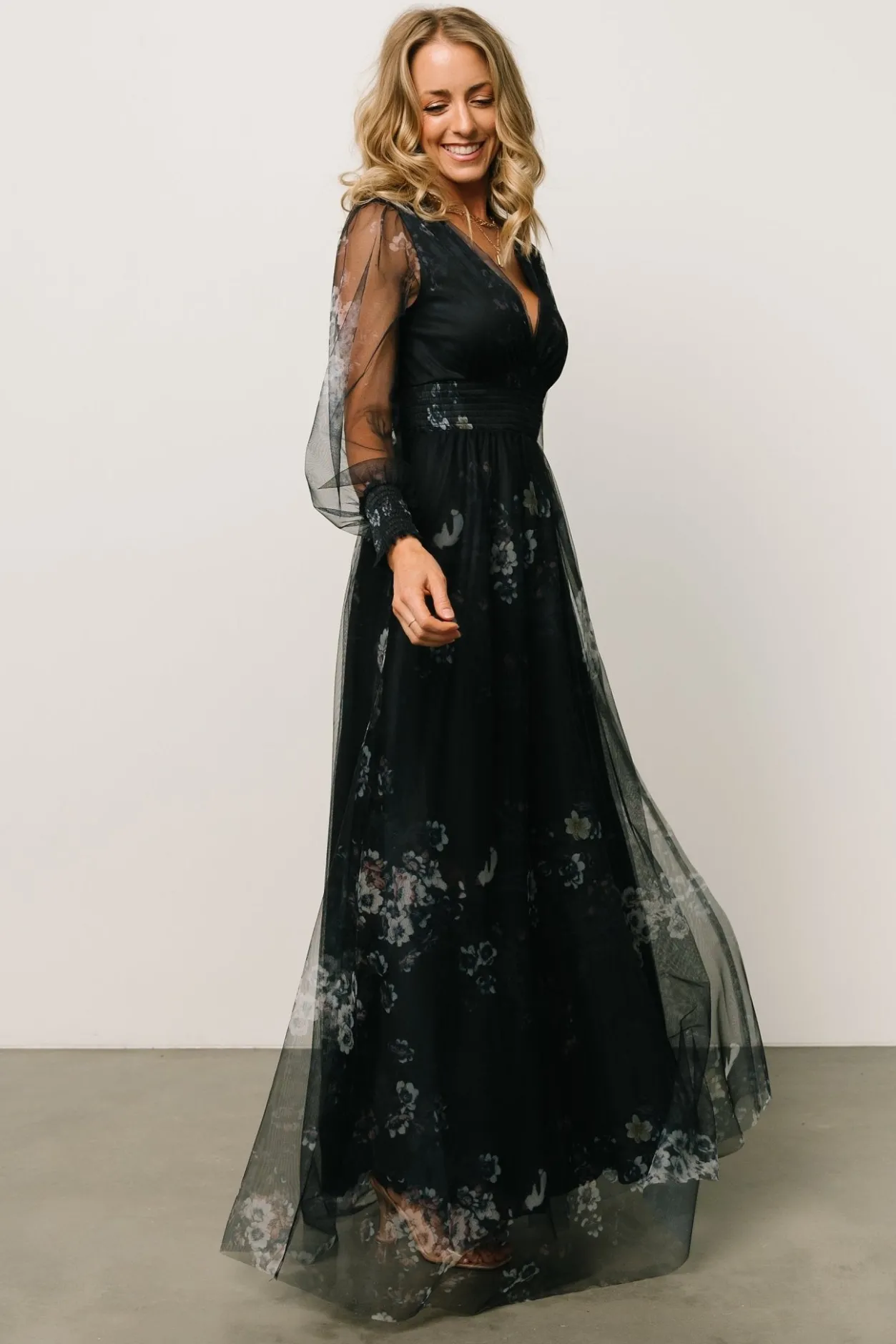 Sale Baltic Born Layla Tulle Maxi Dress | Navy Multi NavyMulti