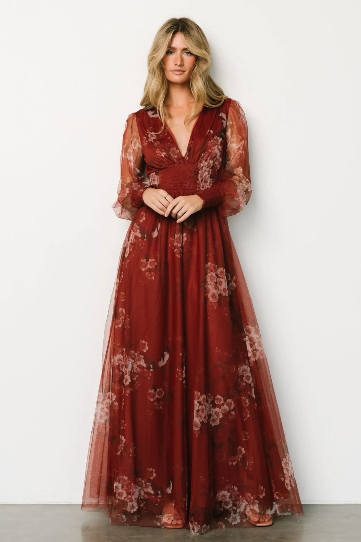 Best Baltic Born Layla Tulle Maxi Dress | Rust Floral RustFloral