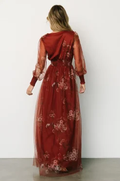 Best Baltic Born Layla Tulle Maxi Dress | Rust Floral RustFloral