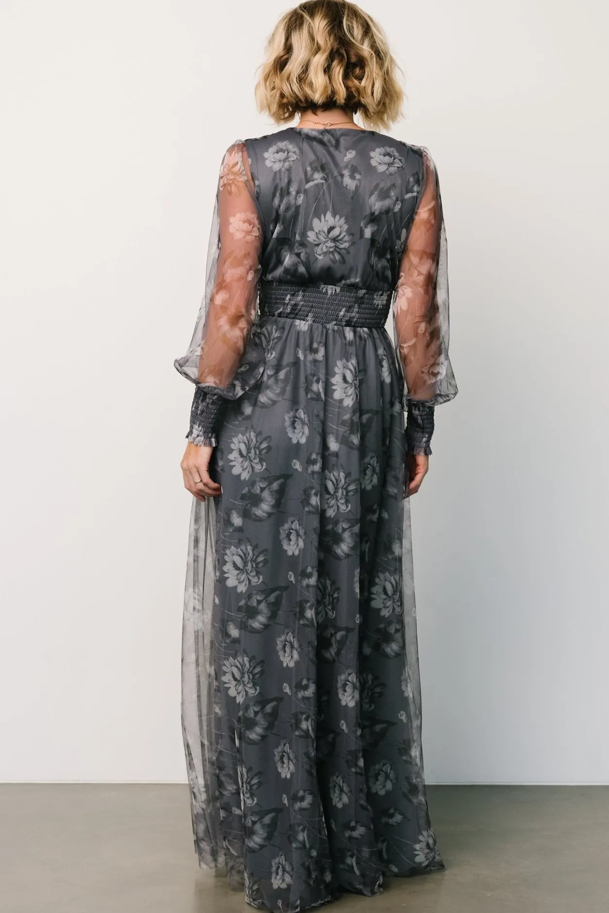 Clearance Baltic Born Layla Tulle Maxi Dress | Slate Floral SlateFloral