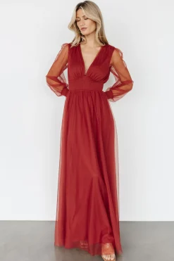 Fashion Baltic Born Layla Tulle Maxi Dress | Terracotta
