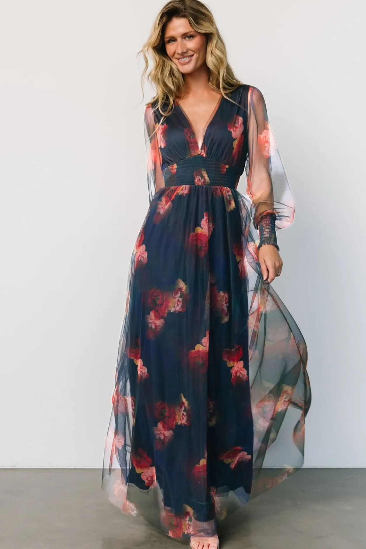 Hot Baltic Born Layla Tulle Maxi Dress | Topaz Ombre Floral TopazOmbreFloral