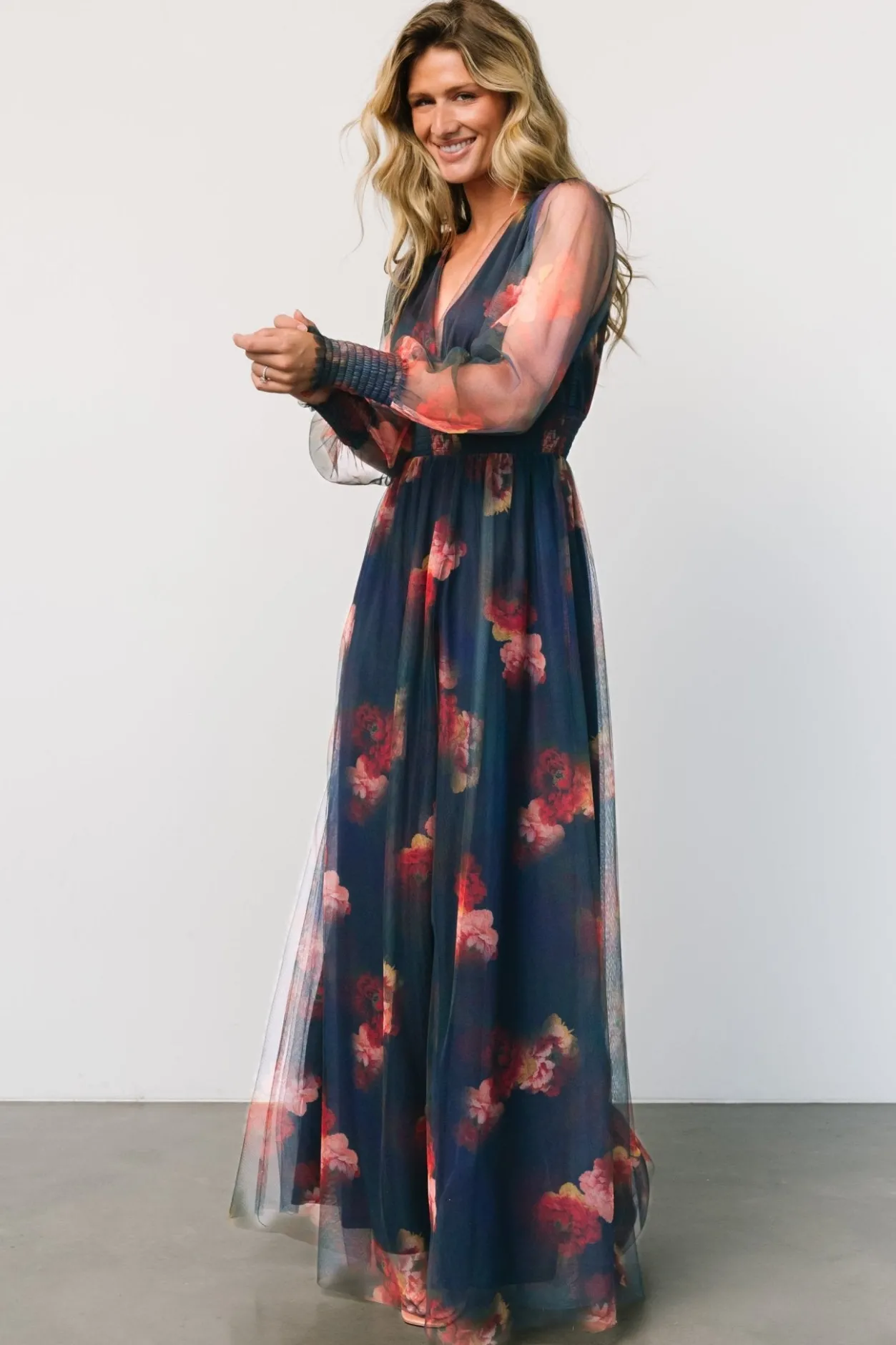 Hot Baltic Born Layla Tulle Maxi Dress | Topaz Ombre Floral TopazOmbreFloral