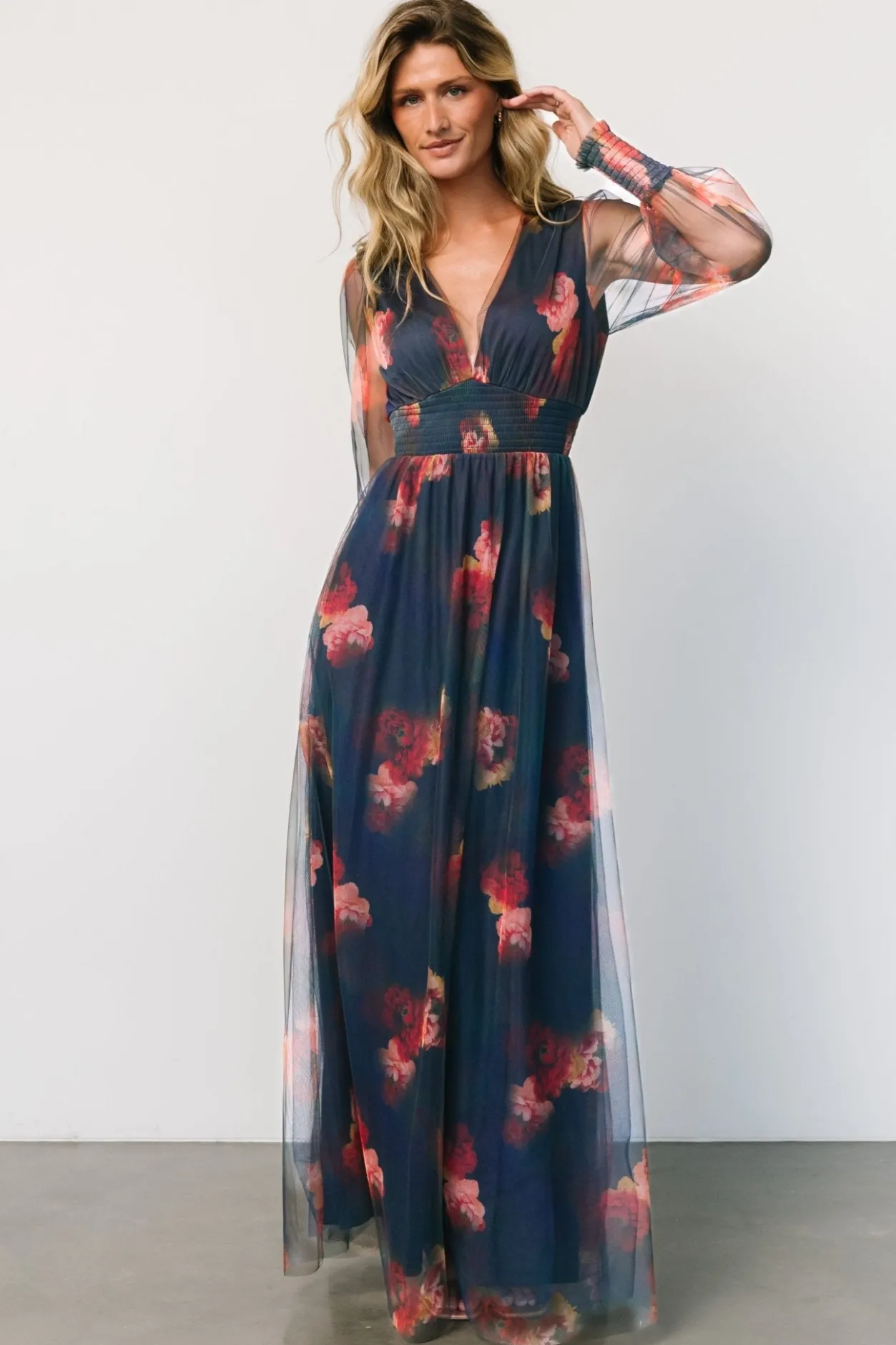 Hot Baltic Born Layla Tulle Maxi Dress | Topaz Ombre Floral TopazOmbreFloral
