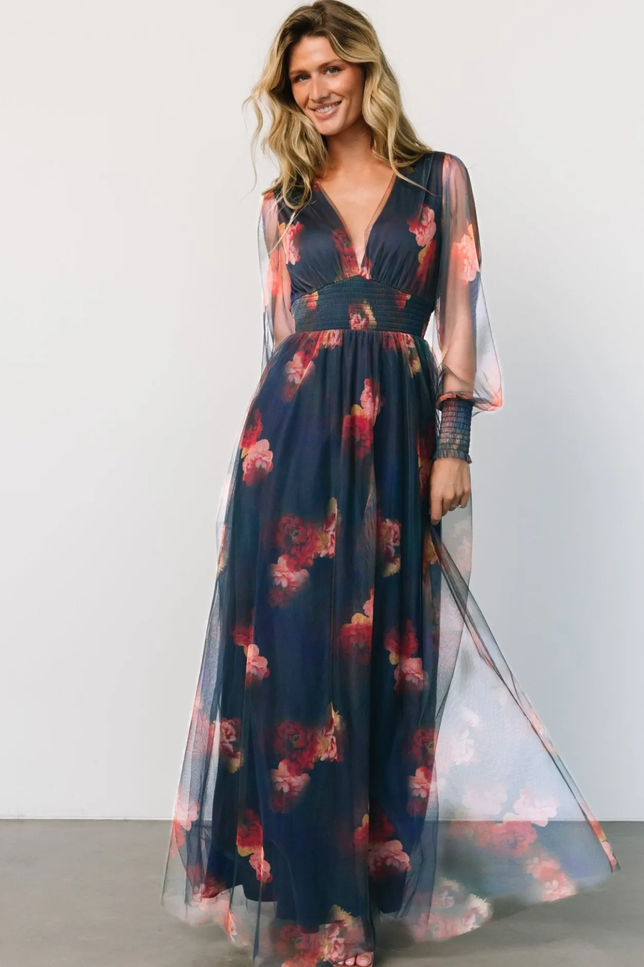 Hot Baltic Born Layla Tulle Maxi Dress | Topaz Ombre Floral TopazOmbreFloral