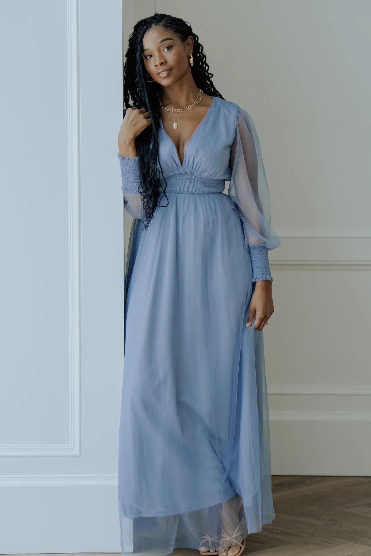 Sale Baltic Born Layla Tulle Maxi Dress | Whisper Blue WhisperBlue