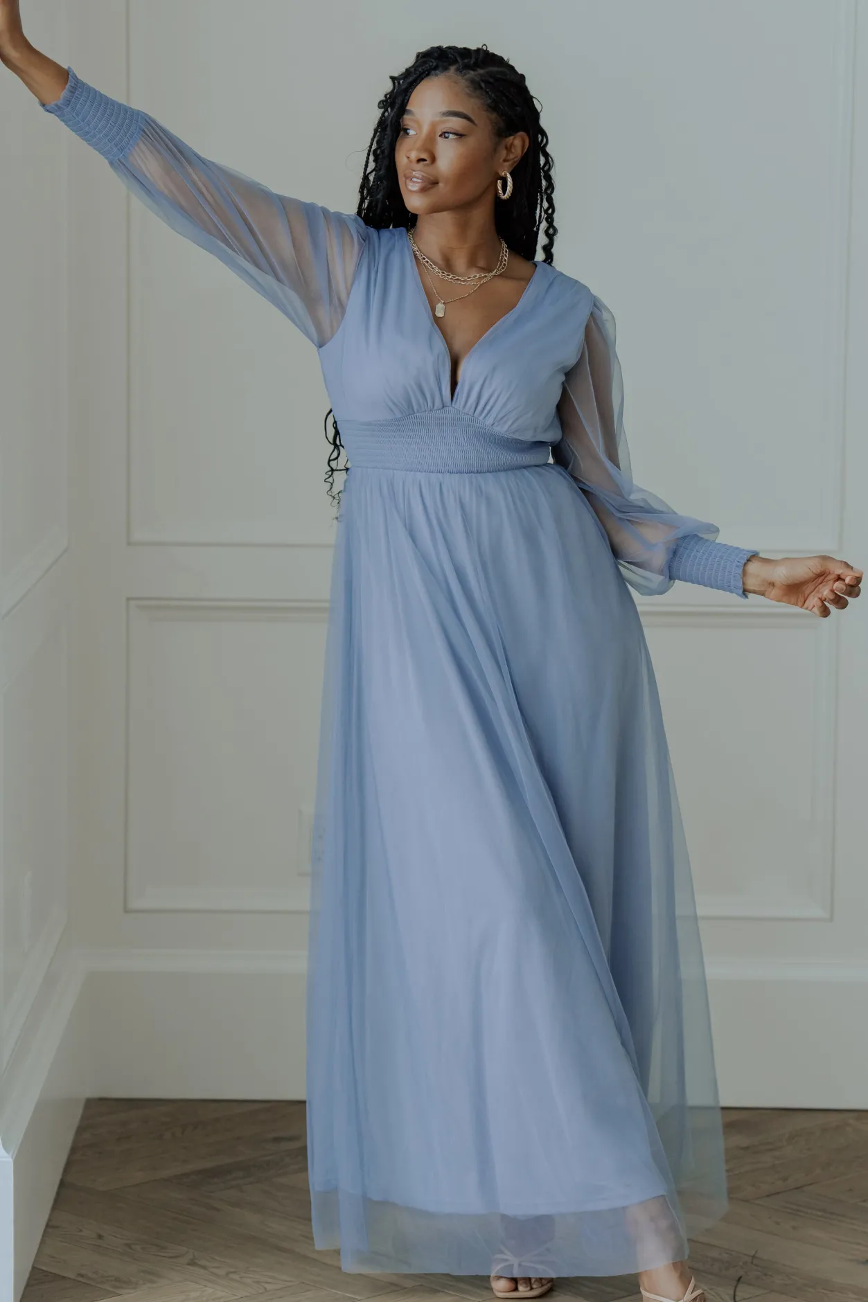 Sale Baltic Born Layla Tulle Maxi Dress | Whisper Blue WhisperBlue