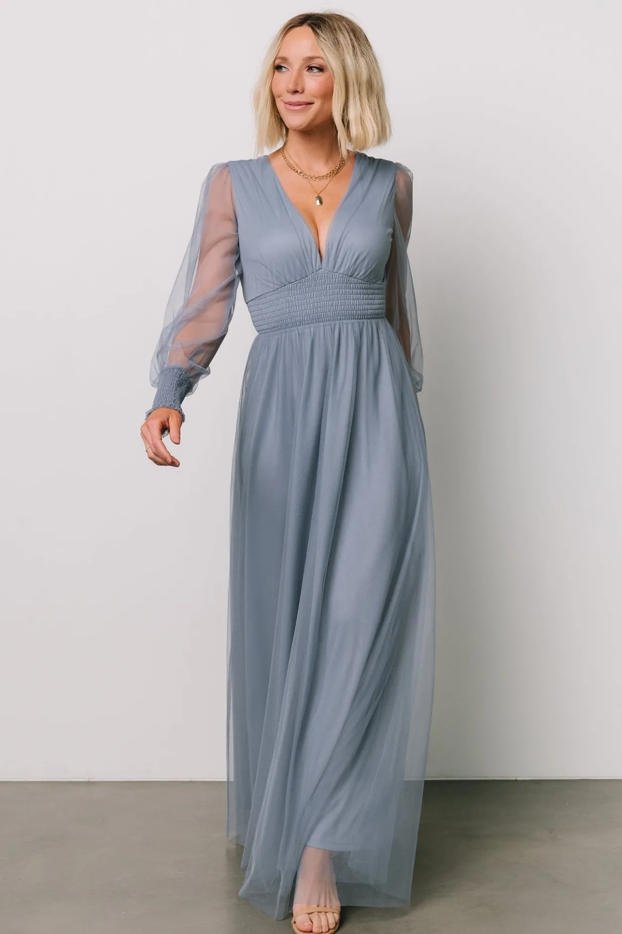 Sale Baltic Born Layla Tulle Maxi Dress | Whisper Blue WhisperBlue