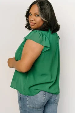 New Baltic Born Leah Mock Neck Top | Green
